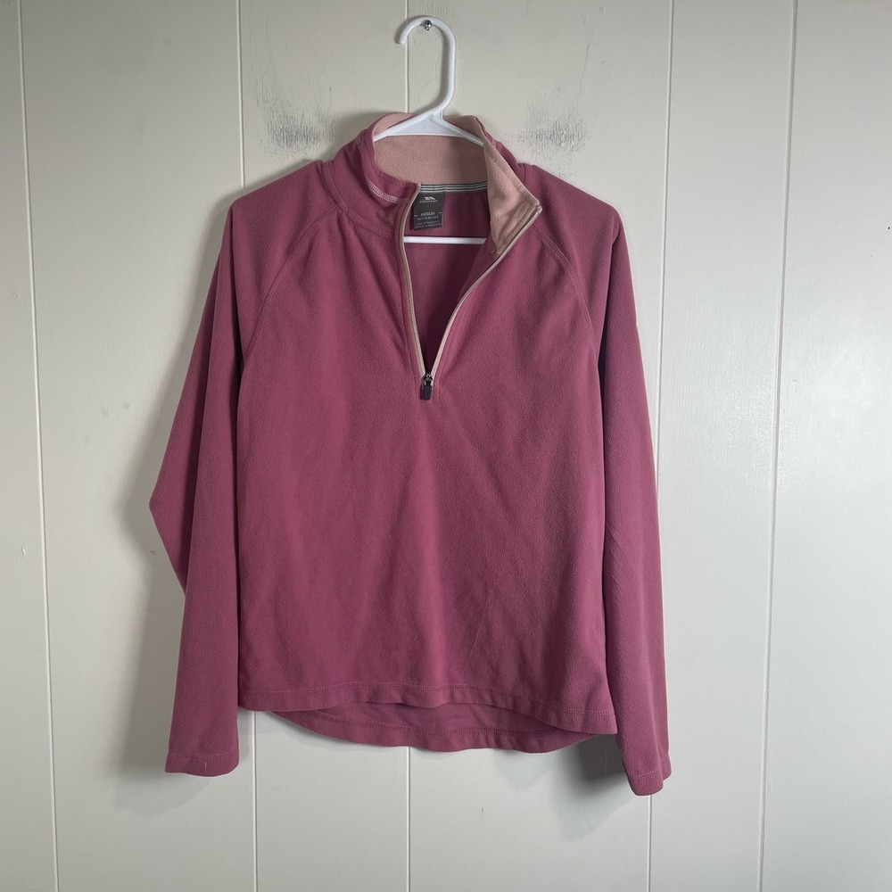 Trespass Women's Medium Pink Fleece 1/4 Zip‎ Pullover Long Sleeve Activewear Top